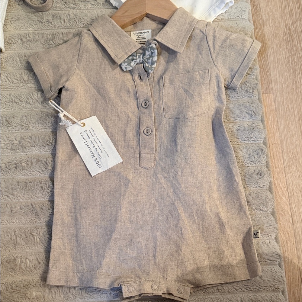 Organic Cotton Beige Baby Bodysuit